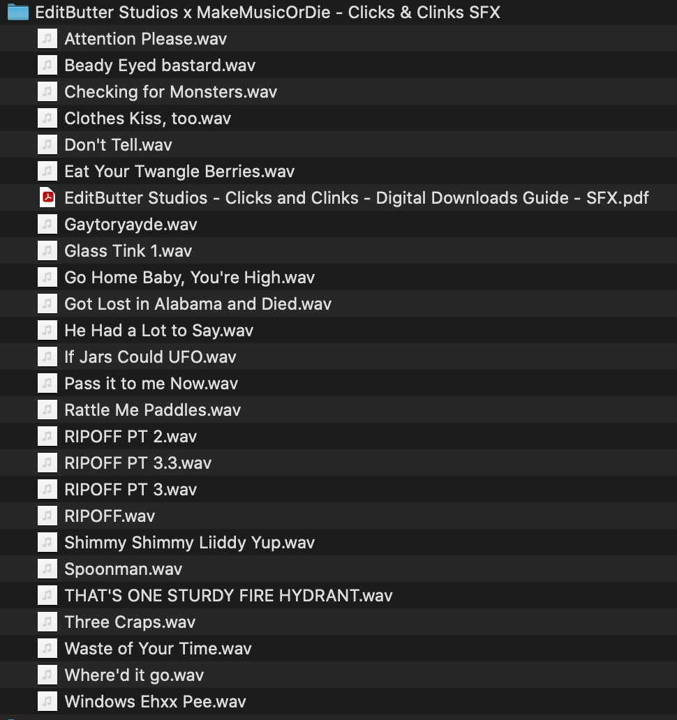 EditButter Studios x Make Music Or Die - Clicks & Clinks SFX